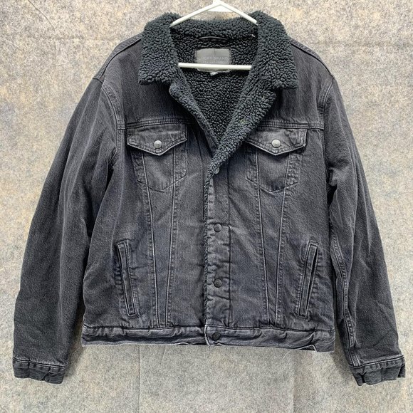 Lucky Brand Other - Lucky Brand Jacket Men's Large Adult Black Buttons Pockets Outdoors Linen Sherpa
